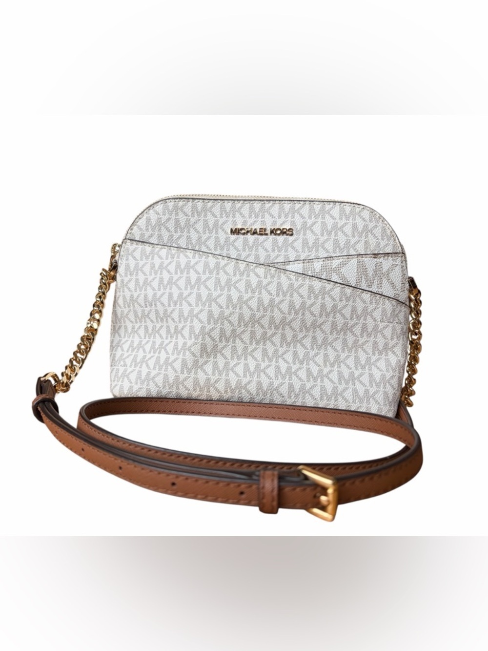 Michael Kors Jet Set Travel Md Dome Crossbody Vanilla 35F1GTVC6B